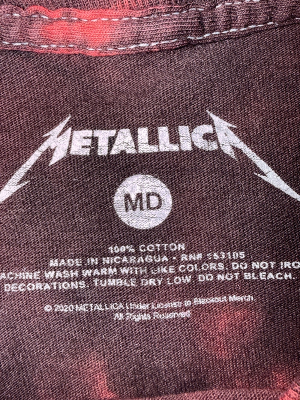 Metallica Red Tie-Dye Long Sleeve Tee - Picture 2 of 2
